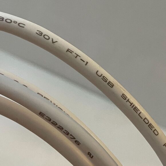 AWM USB Shielded High Speed Cable 2.0 Male Type A to Male Type B White - Picture 6 of 11